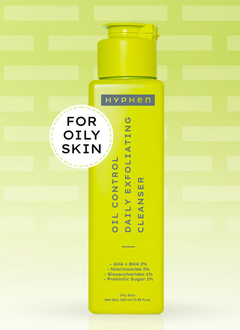 Hyphen Oil Control Daily Exfoliating 2% Aha Bha Cleanser| Face Wash For Oily Skin