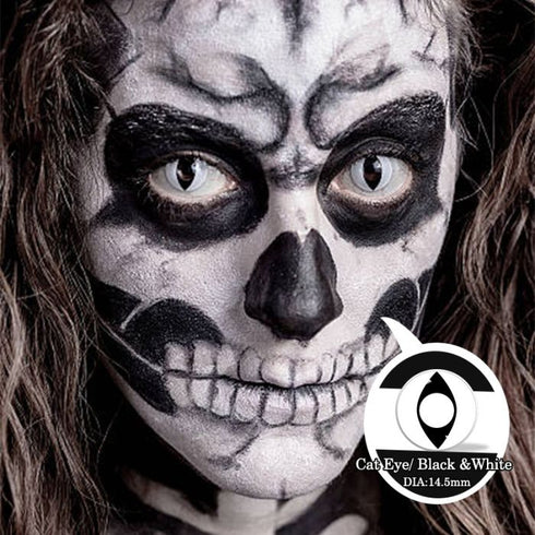 Cat Eye Black And White Contact Lens