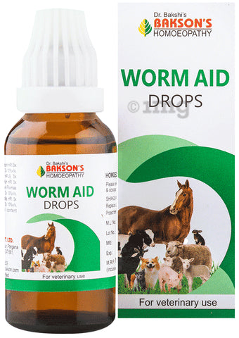 Bakson's Homoeopathy Worm Aid Drop for Deworming (Veterinary Use) 30ml