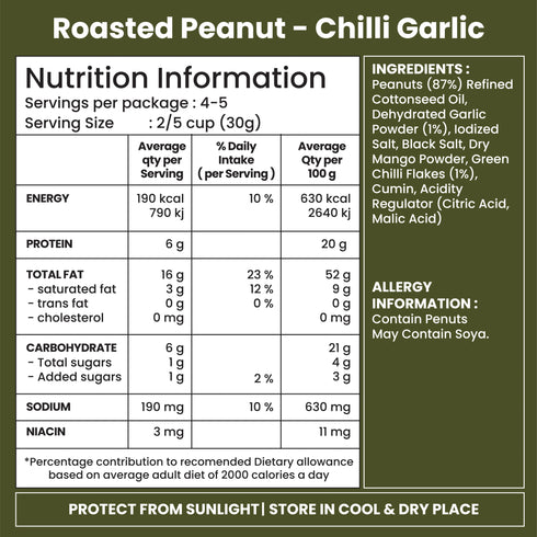 Jabsons Foods Chilli Garlic Roasted Peanut
