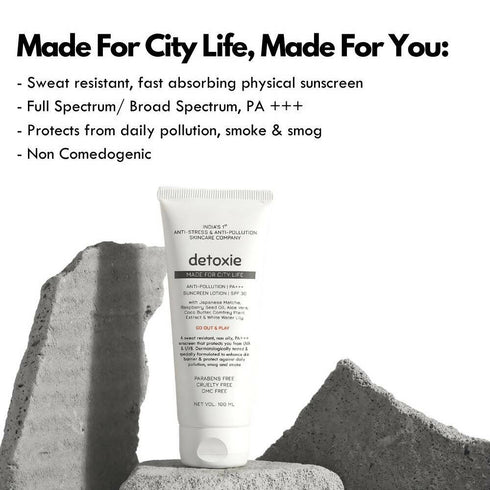 Detoxie Anti-Pollution PA+++ Sunscreen Lotion SPF 30