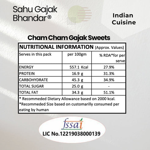 Sahu Gajak Bhandar Cham Cham Gajak Sweets