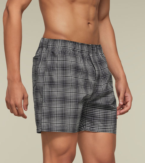 XYXX Checkmate Combed Cotton Boxers Monochrome