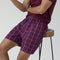 XYXX Checkmate Combed Cotton Boxer Shorts Autumn Maroon
