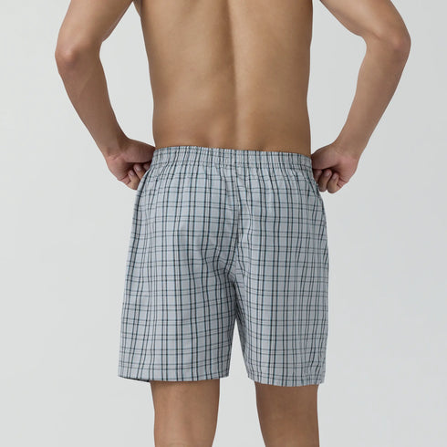 XYXX Checkmate Combed Cotton Boxer Shorts Frost Grey