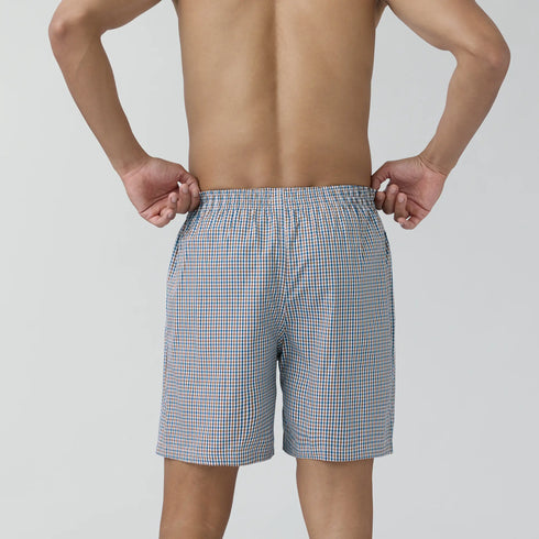 XYXX Checkmate Combed Cotton Boxer Shorts Sandy Grey