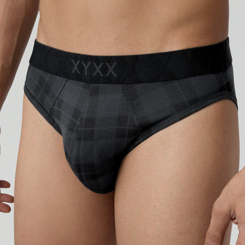 XYXX Checkmate Briefs Charcoal Black