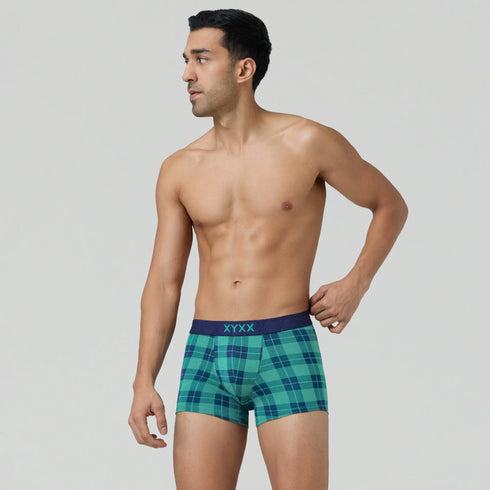 XYXX Checkmate Trunks Aqua Green
