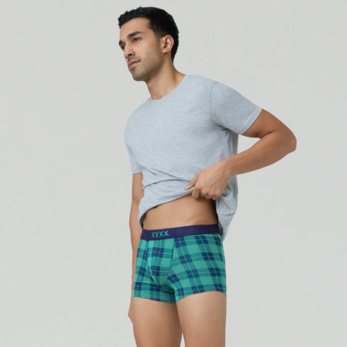 XYXX Checkmate Trunks Aqua Green