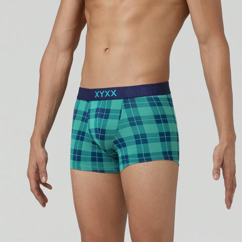 XYXX Checkmate Trunks Aqua Green
