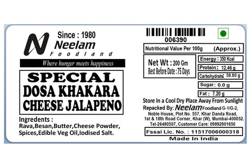 Neelam Foodland Dosa Khakhra Cheese Jalapeno