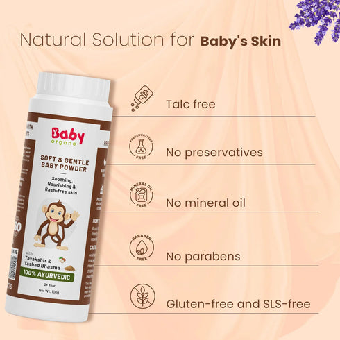 Babyorgano Soft & Gentle Talc Free Baby Powder