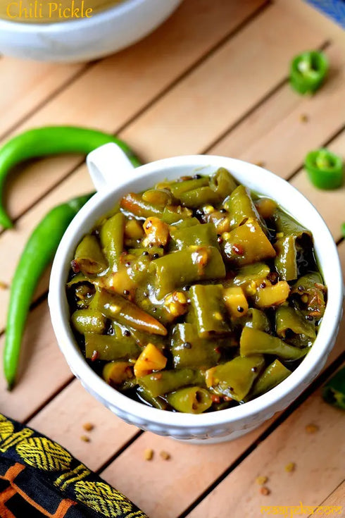 Mithos Greenchilli Tamarind Pickles with garlic