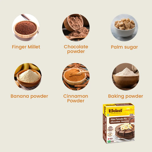 Weleet Millet Pancake Mix Chocolate Banana