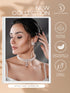 White Rhodium Cubic Zirconia 2 Layered Pearl Beaded Statement Necklace Jewellery Set