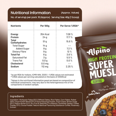 Alpino High Protein Super Muesli Coffee