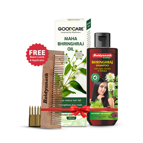 Goodcare Ultimate Hair Care With Mahabhringraj Oil & Bhringraj Shampoo (Get Free Comb)