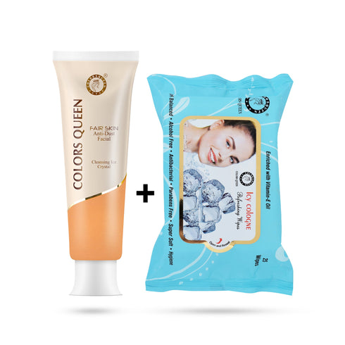 Colors Queen Anti Dust Facial Cleanser with Free Wet Wipes..