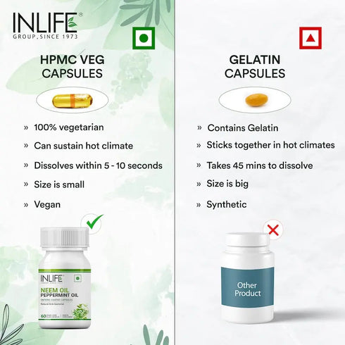 Inlife Neem Oil Peppermint Oil Capsules