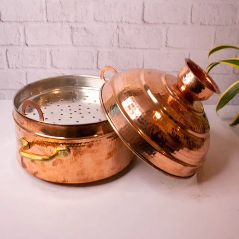 Traditional Copper Modak Patra - Steamer Vessel