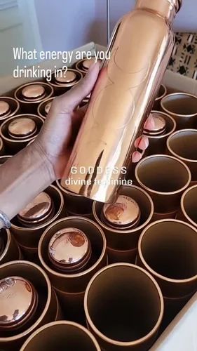 Coppjal 1000ml Copper Water Bottle Gift Set