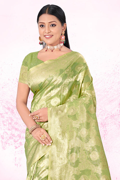 Deeva Sarees Green Cotton Saree