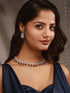 Silver Toned Rhodium Plated Amethyst AD Zirconia Studded Charms Designer Minimal Jewellery Set