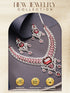 Silver Plated Ruby Red AD Studded Statement Royal Necklace Jewellery Set