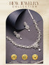 White Rhodium AD Studded Floral Design Statement Pendant Neckalce jewellery Set