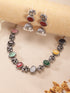 Oxidised Silver Toned Navratan Multicolored Elephant Motif Statement Choker Jewellery Set