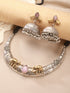 Oxidised Silver Plated Fusion Contemporary Elephant Motif Statement Hasli With Jhumka Jewellery Set