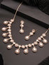 Gold Plated Kundan Polki Studded Designer Bridesmaid Minimal Necklace Jewellery Set