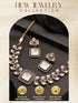 Oxidised Silver Toned Polki Kundan Studded Leafy Minimal Designer Choker Jewellery Set