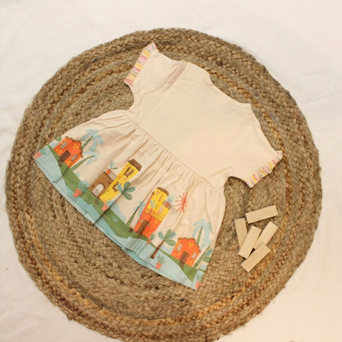 Bachpan kids wear New Born Frock - Cream