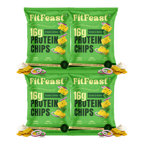 Fitfeast Protein Chips Cream & Onion x 4