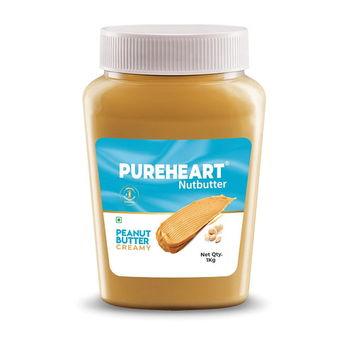 Pureheart Nutbutter Natural Peanut Butter | creamy | High Protein, Zero Trans Fats| Premium Roasted Peanut Creamy Nut Butter Spread | Perfect for Fitness and Healthy Snacking