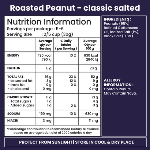 Jabsons Foods Classic Salted Roasted Peanuts