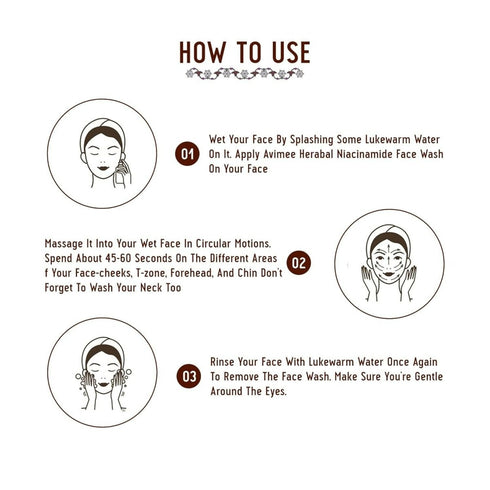 Avimee Herbal Niacinamide Face Wash For Daily Hydration and Nourishment