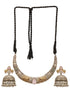 Oxidised Silver Plated Fusion Contemporary Elephant Motif Statement Hasli With Jhumka Jewellery Set