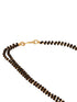 Gold Toned AD Studded Black Beads Studded Designer Solitaire Type Mangalsutra Jewellery Set
