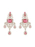 Silver Plated Ruby Red AD Studded Statement Royal Necklace Jewellery Set
