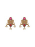 Oxidised Dual Toned Red Stoned Mango Design Statement Choker Jewellery Set
