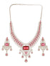 Silver Plated Ruby Red AD Studded Statement Royal Necklace Jewellery Set