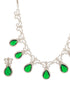 Silver Plated Emerald Green AD Studded Floral Statement Necklace Jewellery Set