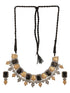 Oxidised Dual Toned Black Stone Studded Contemporary Tribal Lakshmiji Motif Choker Jewellery Set