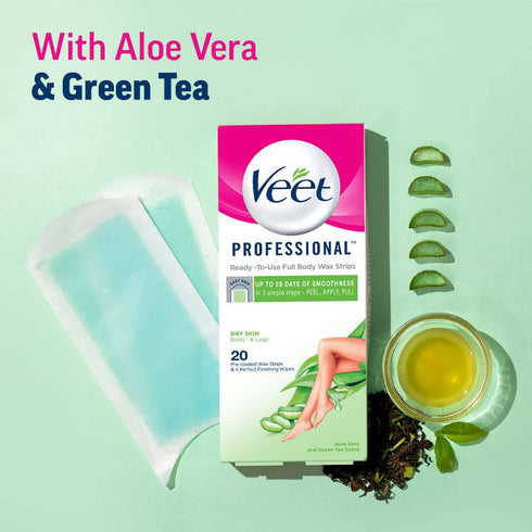 Veet Professional Waxing Strips for Women | Dry Skin