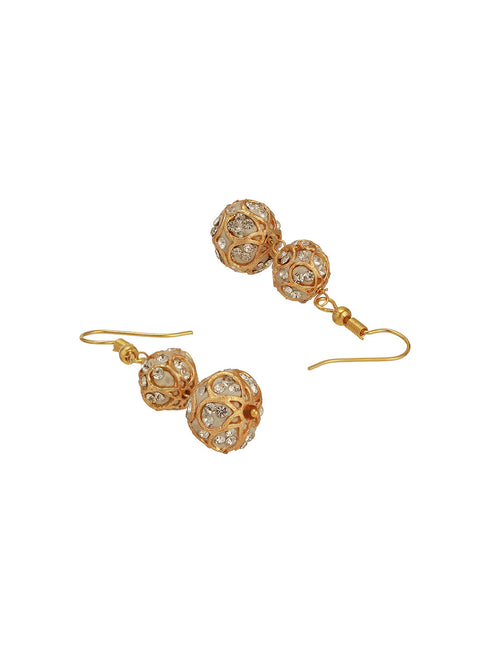 Gold Plated AD Zircon Studded Beads Maala Jewellery Set