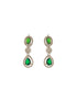 Silver Toned Emerald Green Zircon AD Studded Layered Bridesmaid Statement Jewellery Set