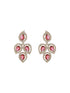 Silver Toned Ruby Red AD Studded Statement Delicate Necklace Jewellery Set