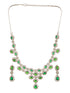 Silver Toned Emerald Green Zircon AD Studded Layered Bridesmaid Statement Jewellery Set